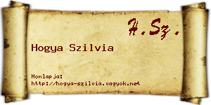 Hogya Szilvia névjegykártya